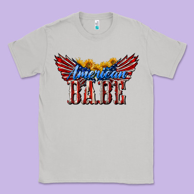 American Babe With Sunflowers Classic Tee Designed By Lillyallendesigns