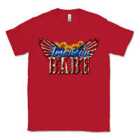 Red American Babe With Sunflowers Classic Tee - LillyAllenDesigns