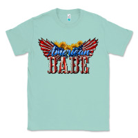 Seafoam American Babe With Sunflowers Classic Tee - LillyAllenDesigns