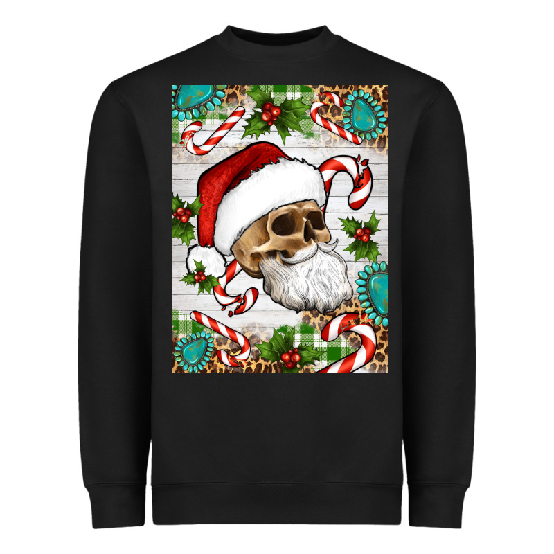 Christmas Hippie Skeleton Santa Heavyweight Sweatshirt by Artiststas | Teevron