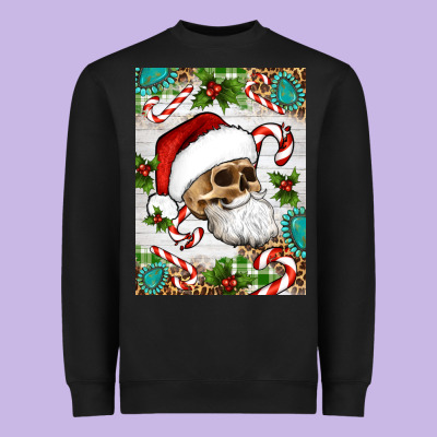 Christmas Hippie Skeleton Santa Heavyweight Sweatshirt Designed By Artiststas
