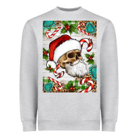 Heather Grey Christmas hippie skeleton santa Heavyweight Sweatshirt - Artiststas