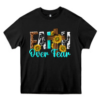 Black faith over fear Heavy Core Tee - texasbilliewilder