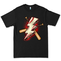 Black baseball lightning bolt Premium Tee - Zillion Design Studio