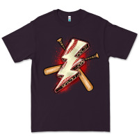 Plum baseball lightning bolt Premium Tee - Zillion Design Studio