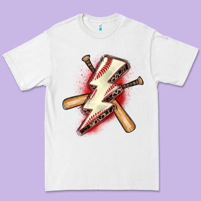 Baseball Lightning Bolt Premium Tee Designed By Zillion Design Studio