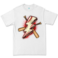 White baseball lightning bolt Premium Tee - Zillion Design Studio