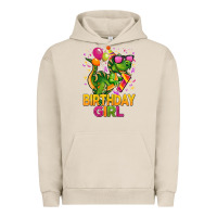 Pigment French Oak 1st birthday girl t rex pink Urban Hoodie - CowGirlArtShop