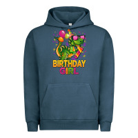 Pigment Midnight Navy 1st birthday girl t rex pink Urban Hoodie - CowGirlArtShop