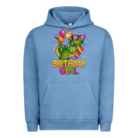 Pigment Pebble Blue 1st birthday girl t rex pink Urban Hoodie - CowGirlArtShop