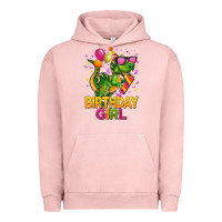 Pigment Salmon 1st birthday girl t rex pink Urban Hoodie - CowGirlArtShop