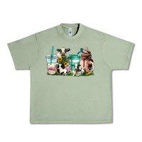 Oil Green cow coffee cups Urban Heavy Tee - AdoDesignShop