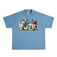 Pebble Blue cow coffee cups Urban Heavy Tee - AdoDesignShop