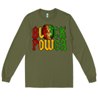 Army Green Juneteenth Lion King Black Power Long Sleeve Tee - LillyAllenDesigns