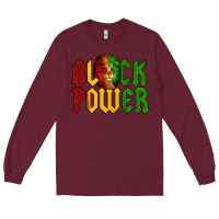 Burgundy Juneteenth Lion King Black Power Long Sleeve Tee - LillyAllenDesigns