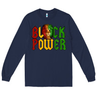 Navy Juneteenth Lion King Black Power Long Sleeve Tee - LillyAllenDesigns