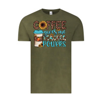 Vintage Olive coffee gives me teacher powers Vintage Tee - JahusDesignShop