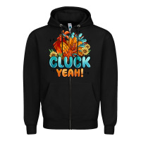 Black cluck yeah Zipper Hoodie - MaliasSmallBusiness