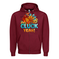 Burgundy cluck yeah Zipper Hoodie - MaliasSmallBusiness