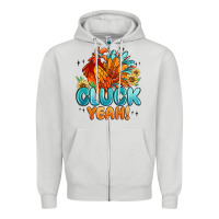 Dove Grey cluck yeah Zipper Hoodie - MaliasSmallBusiness