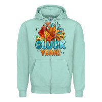 Seafoam cluck yeah Zipper Hoodie - MaliasSmallBusiness
