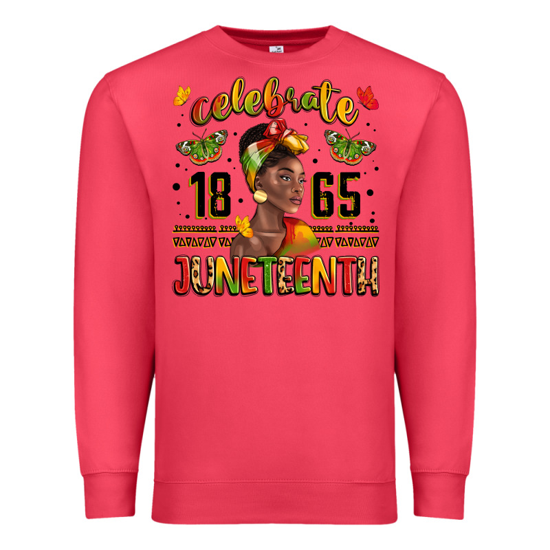 Celebrate 1865 Juneteenth With Black Woman Premium Sweatshirt by LillyAllenDesigns | Teevron