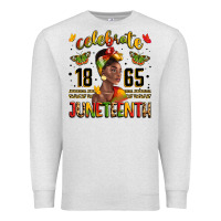 Oatmeal Heather celebrate 1865 juneteenth with black woman Premium Sweatshirt - LillyAllenDesigns