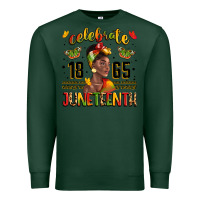 Sports Green celebrate 1865 juneteenth with black woman Premium Sweatshirt - LillyAllenDesigns