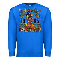 True Royal celebrate 1865 juneteenth with black woman Premium Sweatshirt - LillyAllenDesigns