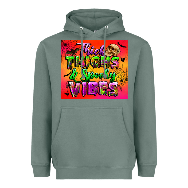 Thick Thighs And Spooky Vibes Tumbler Heavyweight Hoodie by BundleAndBundleShop | Teevron