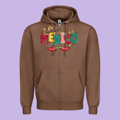 Mexico Zipper Hoodie Designed By Maliassmallbusiness