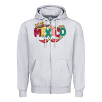 Heather Grey mexico Zipper Hoodie - MaliasSmallBusiness