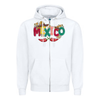 White mexico Zipper Hoodie - MaliasSmallBusiness