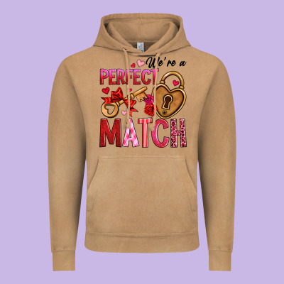 We're A Perfect Match Vintage Hoodie Designed By Oliviacreatesart