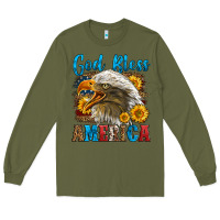 Army Green God Bless America Long Sleeve Tee - LillyAllenDesigns