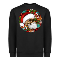 Black Christmas hippie skeleton santa ornament Heavyweight Sweatshirt - Artiststas