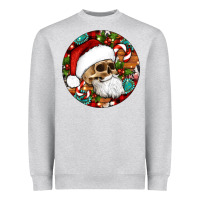 Heather Grey Christmas hippie skeleton santa ornament Heavyweight Sweatshirt - Artiststas