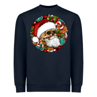 Navy Christmas hippie skeleton santa ornament Heavyweight Sweatshirt - Artiststas