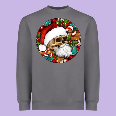 Christmas Hippie Skeleton Santa Ornament Heavyweight Sweatshirt Designed By Artiststas