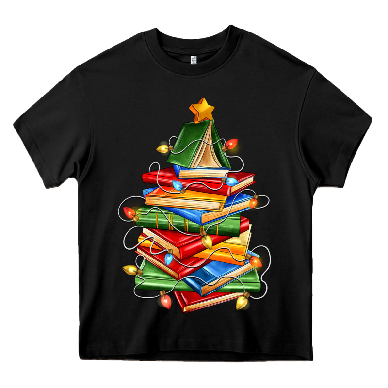 Book Christmas Tree Heavy Core Tee by Zillion Design Studio | Teevron