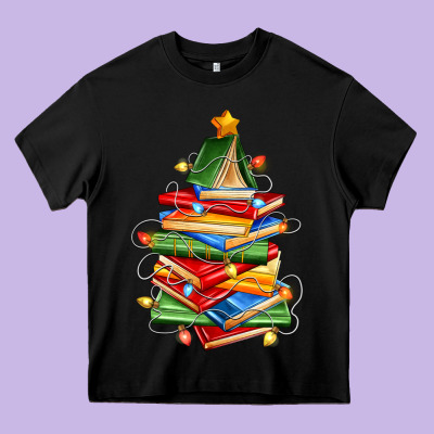 Heavy Core Tee book christmas tree