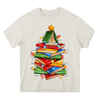 Cream book christmas tree Heavy Core Tee - Zillion Design Studio
