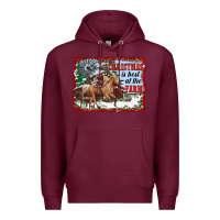 Burgundy christmas is best at the farm Premium Hoodie - RanaPortraitStore