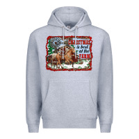 Heather Grey christmas is best at the farm Premium Hoodie - RanaPortraitStore