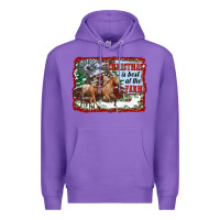 Purple christmas is best at the farm Premium Hoodie - RanaPortraitStore