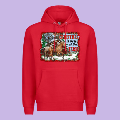 Christmas Is Best At The Farm Premium Hoodie Designed By Ranaportraitstore