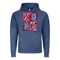 Vintage Denim xoxo with roses and candies olivia Vintage Hoodie - OliviaCreatesArt