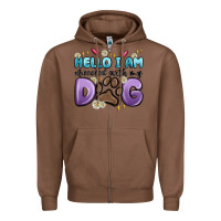 Chestnut hello i am obsessed with my dog Zipper Hoodie - MaliasSmallBusiness