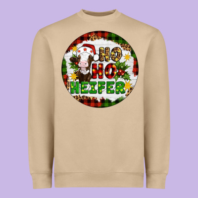 Christmas Ho Ho Heifer Heavyweight Sweatshirt Designed By Artiststas