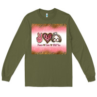 Army Green peace love shih tzu Long Sleeve Tee - Jasminsmagicworld